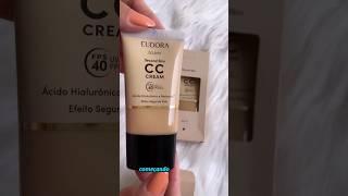 Comprinhas de Lançamento Eudora Glam - CC Cream Second Skin com FPS40 Batom Duo Clinical e Blush