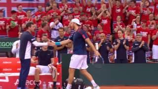 Dom Inglot hits an unbelievable lob at the Davis Cup against France
