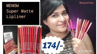 MENOW Super Matte Lipliner  lipstick  Longlasting  SuperPigmented Malayalam  Beautrickz