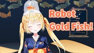 Twintails Ame Reveals Her Cute Robot Gold Fish Kimono OUTFIT 【Amelia Watson  HololiveEN】