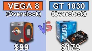 Vega 8 Ryzen 3 2200G Overclock vs GT 1030 Pentium G4560 Overclock  720p  New Games Benchmarks