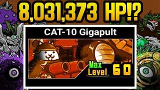 The HIGHEST HP Unit in The Battle Cats Gigapult Montage