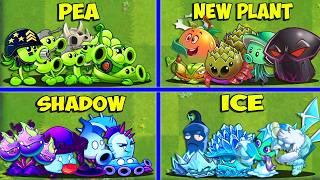 4 Team SHADOW x PEA x NEW x ICE Battlez - Who Will WIn? - Pvz 2 Team Plant vs Team Plant