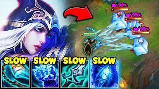 THIS PERMASLOW ASHE BUILD TURNS THE ENEMIES INTO ICE NOBODY CAN MOVE LOL