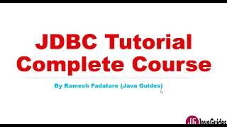 JDBC Tutorial  Complete Course for Beginners