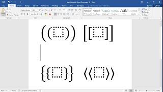 How to insert paired brackets in word Type double round square curly and angle brackets in word