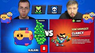 ZENGİN VS FAKİR HESAP 200 MEGA KUTU AÇILIMI  BRAWL STARS