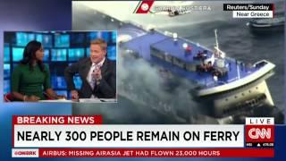 Passengers endure 24 hours on burning ferry