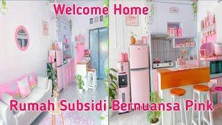 House Tour Rumah Subsidi Bernuansa Pink ️ Minimalis Murah Aesthetic