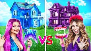 One Colored House Challenge Mermaid vs Vampire