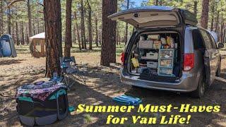 Summer Must-Haves for VAN LIFE & Camping  Adventures in a Minivan Camper Conversion