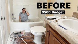 DIY Bathroom Makeover on a $500 Budget  Small Bathroom Remodel