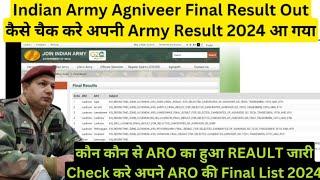 Indian Army Agniveer Final Result Out 2024  Indian Army Agniveer Final Merit List Aa gyi