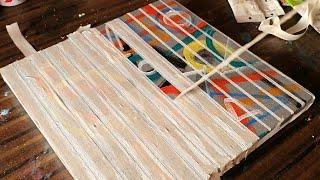 Abstract Painting for beginners  Masking tape & Acrylics  Satisfying  Daily Art TherapyDay #0250