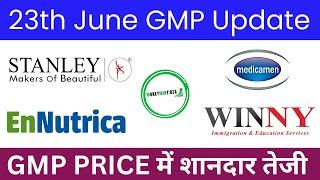 Winny immigration IPO GMP  Medicamen Organics IPO GMP  Stanley Lifestyles IPO GMP  IPO gmp today