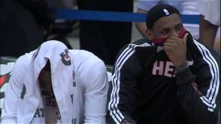 LeBron James and Dwyane Wade Kiss Cam Miami Heat at Atlanta Hawks