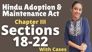 Hindu Adoption and Maintenance Act  Sec 18 to 22  With Cases