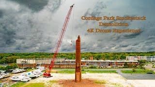 123 year old Cordage Rope Factory Smokestack Demolition - 4K Drone Experience