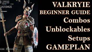 BEGINNER Guide to Valk Valkyrie Combo Strings Unblockables Set Ups Gameplay FOR HONOR 2021