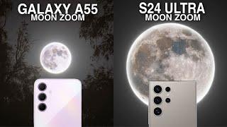 Samsung Galaxy A55 Vs Samsung S24 Ultra Live Moon Zoom Test