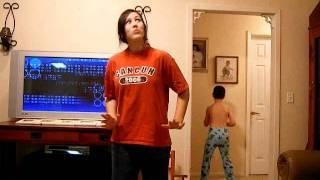 Smack that- ORIGINAL Little brother video bombs sister