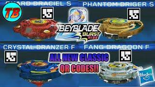 ALL NEW CLASSIC BEYBLADE FANG DRAGOON F  CRYSTAL DRANZER F QR CODES BEYBLADE BURST APP