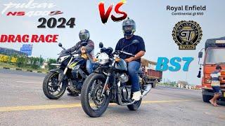 2024 BAJAJ PULSAR NS 400Z ..VS...ROYAL ENFIELD CONTINTAL 65O DRAG RACE TOP END  