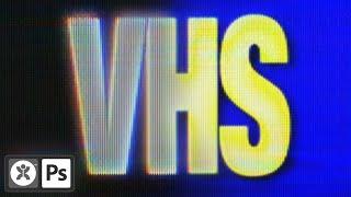 Retro VHS  CRT Text Effect in Photoshop FREE DOWNLOAD