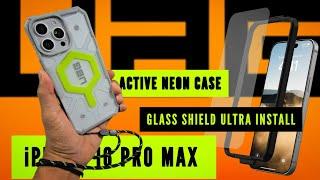 UAG Glass Shield Ultra Install & Active NEON Case for iPhone 16 Pro Max