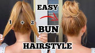 Very Easy 2-Min Messy Bun Hairstyle  For Thin Hair  Hair Hack