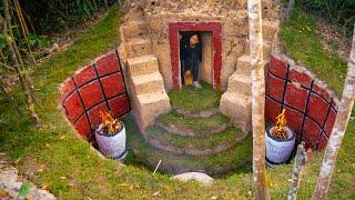 Girl Live Off Grid Built a Complete Warm Underground Shelter in the Wild 2024