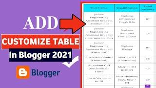 How to Easily add Responsive Table in Blogger Post 2024  Insert Table in Blogger  Hindi