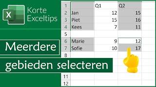 Meerdere gebieden selecteren