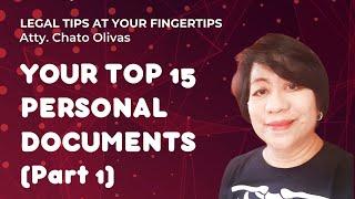 Legal Tips Your top 15 personal and legal documents Part 1 Video34
