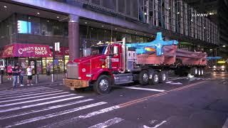 NYPD Highway Units Escort Oversized Load in Times Square Manhattan NYC