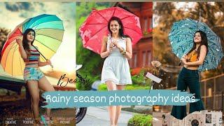 Rainy season photography ideas Pose with umbrella for girls