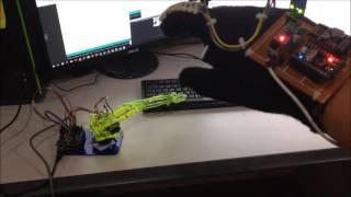 Hand Gesture Controlled Robotic Arm - Flex Sensor Application - Microcontroller Project