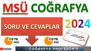 3 MART 2024 MSÜ SINAVI COĞRAFYA SORULARI ANALİZİ