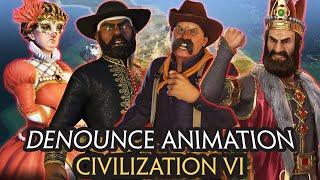 DENOUNCE ANIMATION FROM ANCIENT LEADERS 67 OF THEM - CIVILIZATION VI SORT BY LEADER NAME ASC