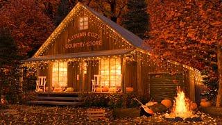 Autumn Cozy Country Store Ambience Autumn Night Sounds Crackling Fire Nature Sounds