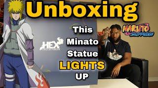 Naruto Shippuden Unboxing - HUGE Minato Namikaze Statue that LIGHTS UP  HEX Collectibles 14 Scale