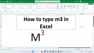 How to type m3 in Excel 2023