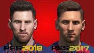 PES 2018 vs PES 2017 FC Barcelona Faces Comparison