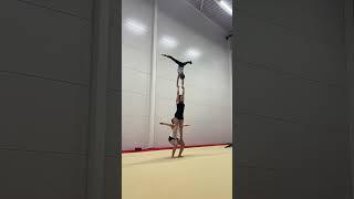 Awesome element in acrobatics gymnastics.