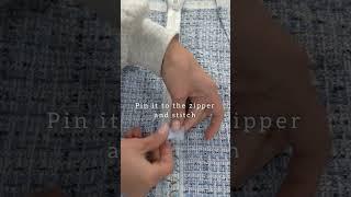 Quick and easy way to cover zipper end  #sewing #patternmaking #sewingtutorial #diy #patternmaker