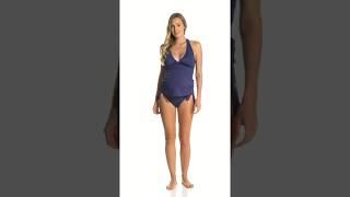 Prego Swimwear Maternity Solid Retro Halter Tankini Set  SwimOutlet.com