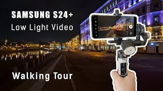 Samsung Galaxy S24+ testings on a night walking tour. RAW video 4K 60fps