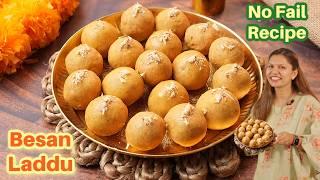 बेसन के लड्डू का ७-६-५ फार्मूला  Besan ke Laddoo Recipe  How to make Besan Laddoo  kabitaskitchen