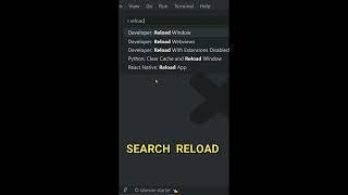 How to restart vscode without closing it for uninterrupted coding  Reload vscode #shorts