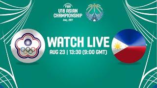 Chinese Taipei v Philippines  Full Basketball Game  FIBA U18 Asian Championship 2022